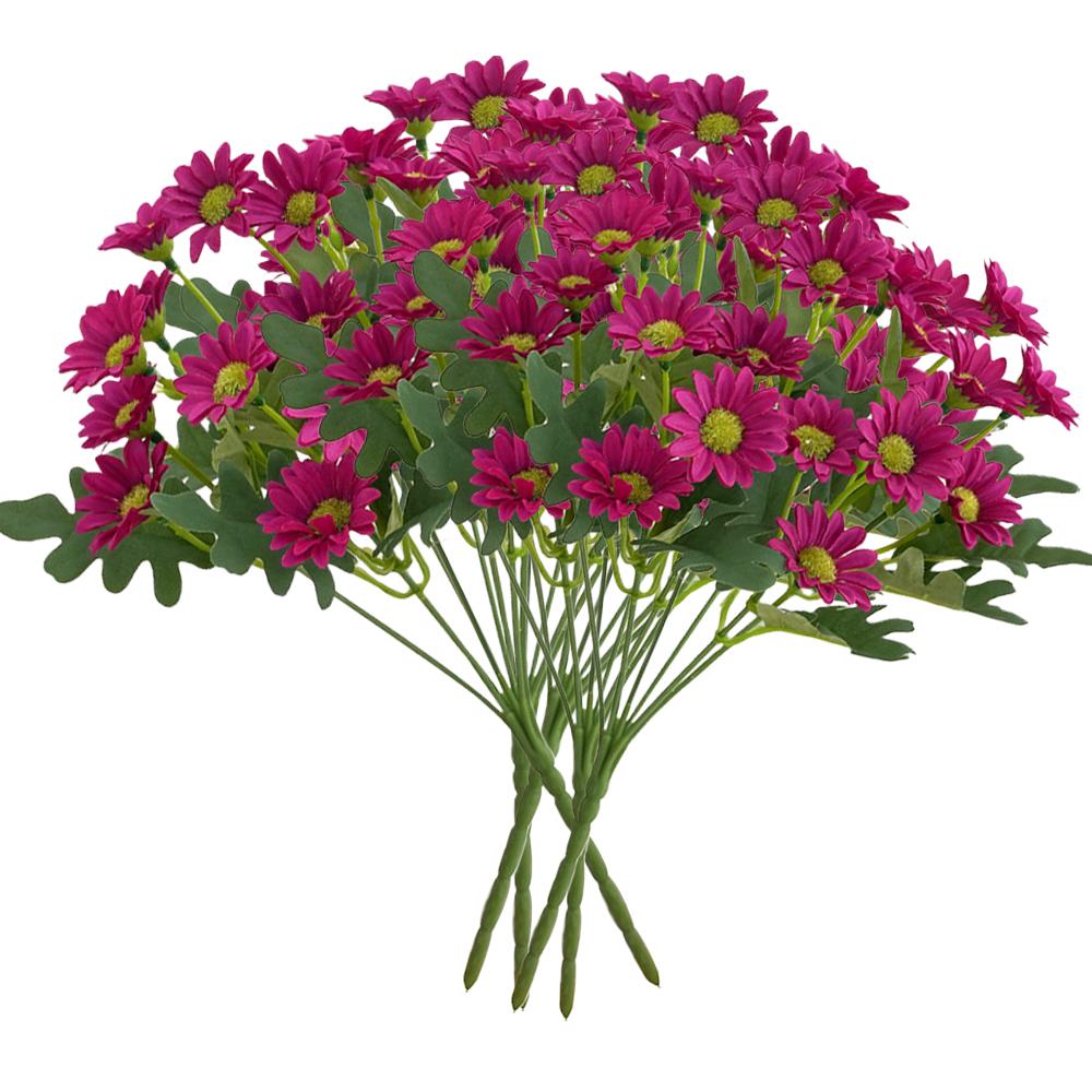 Artificial Sunset Mums Flowers Waterproof Fake Fall Flowers for Outdoor Garden Patio Home Planters Autumn Decorations(5 Bundle)