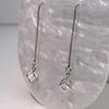 Boucles d'oreilles pendantes longues style coréen avec pampilles et cubes de diamant - Accessoires d'oreille polyvalents et mode