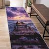 3D Optical Illusions Wooden Bridge Runner Rug Nature Scene Home Decor Carpet Turquoise Stream Landscape Floormat for Hallway