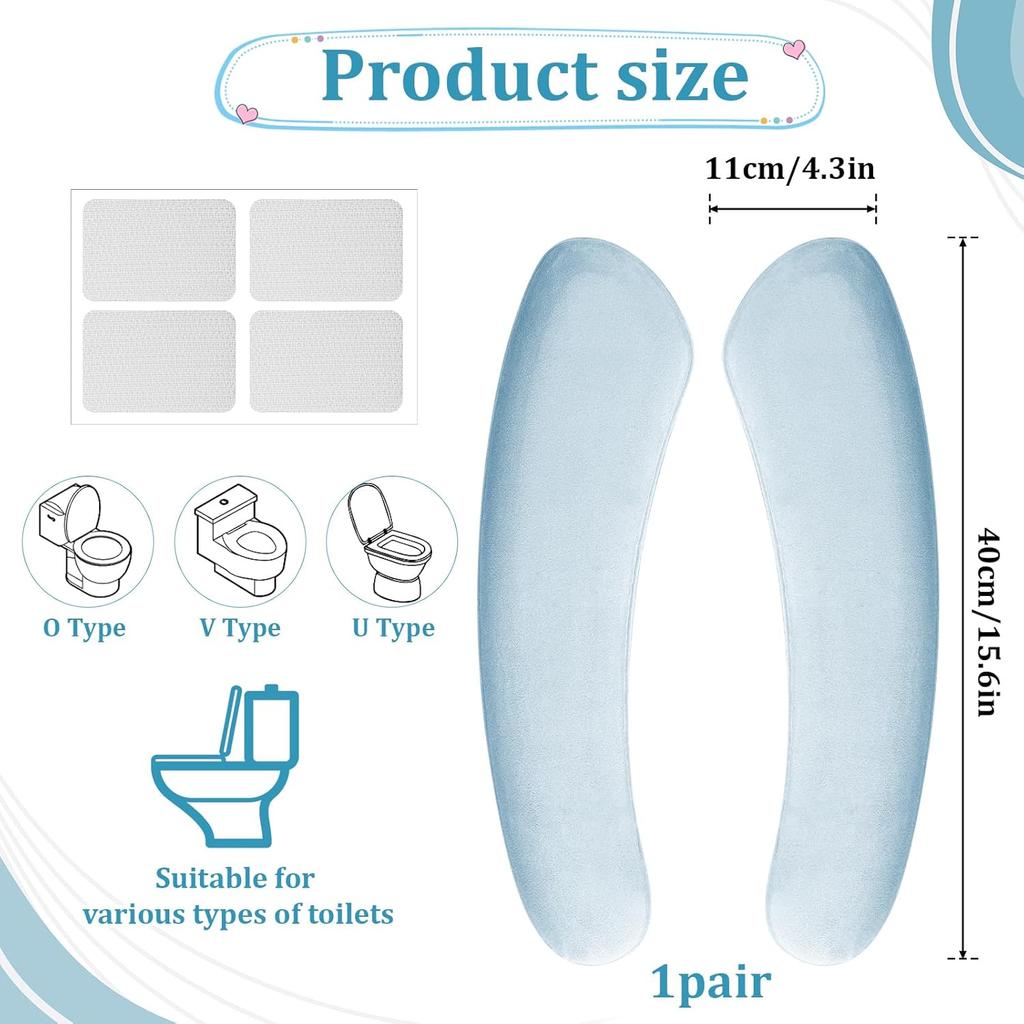 Toilet Seat Cover, Thick and Elastic Bathroom Toilet Seat Cushion Soft Polyester Fiber Sponge Cushioned Lid Cover, Non-Slip Washable Reble Comfort