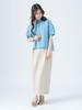 Beams Heart Shirt with Shoulder Big One Size Women's S/S Tucks, Shirt, SAX,