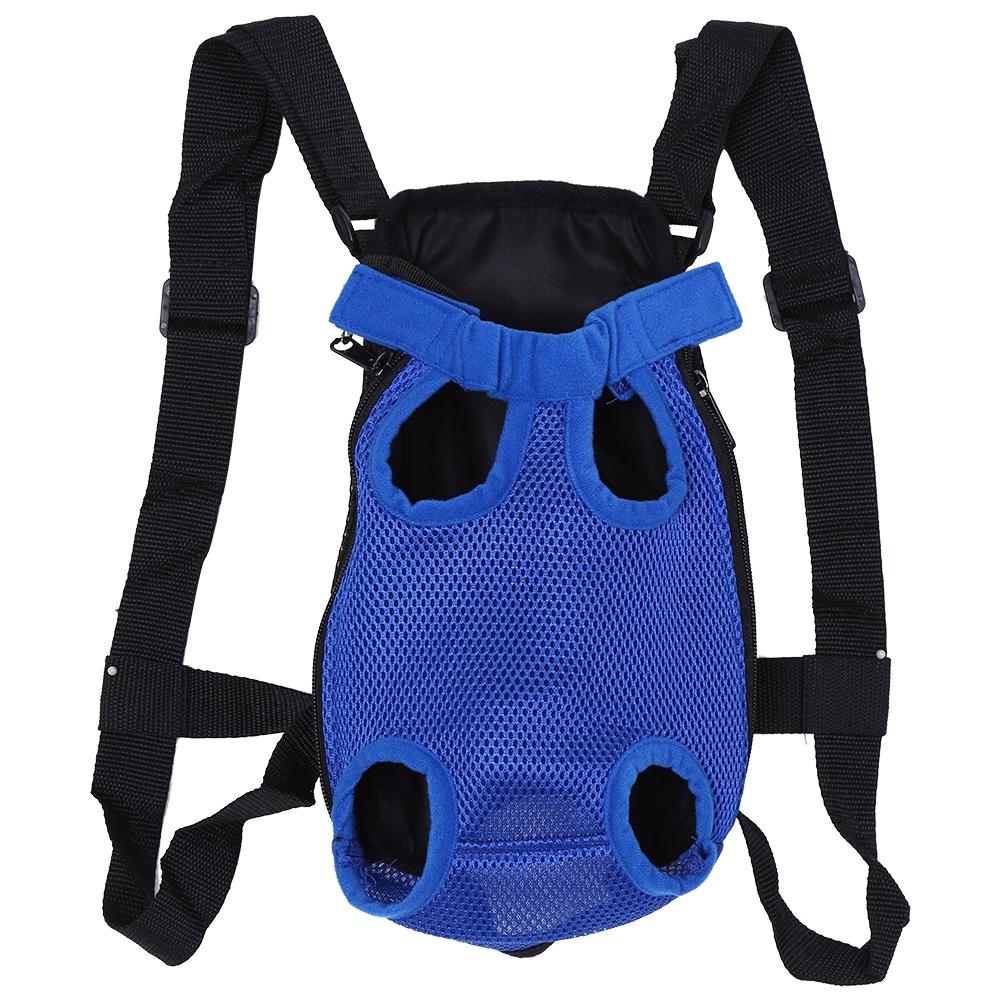 Fashionable Durable Pet Five Holes Backpack Front Chest Tote Carrier Net Bag(Dark Blue S)