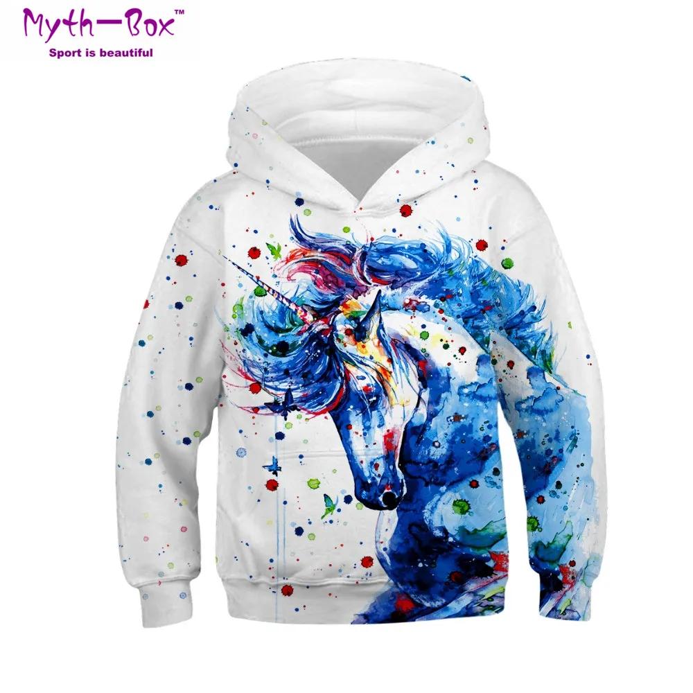 Autumn Winter Children's Sports Hoodies 3D Print Loose Coat Kids Junior Child Long Sleeve Tops 4-13y Boy/Girl's Hooded Sportwear