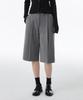 MUSINSA STANDARD WOMAN Women'S Low Waist Bermuda Hidden Banding Wide Half Slacks [Melange Gray]
