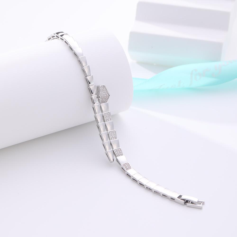 

European & American Retro Snake-Shaped Diamond-Studded Couple Bracelet