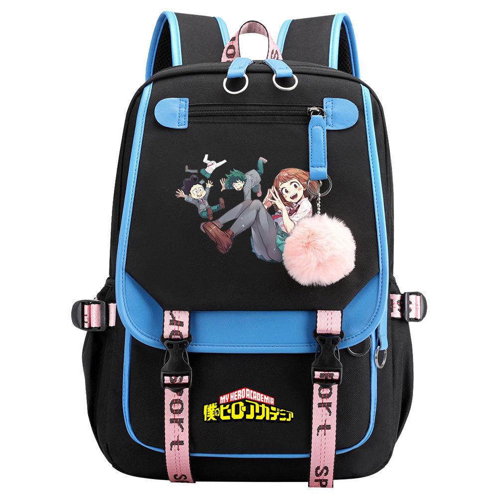 Day Man My Hero Academy USB Teen Student School Bag Men's and Women's Casual Webbing Flip Backpack