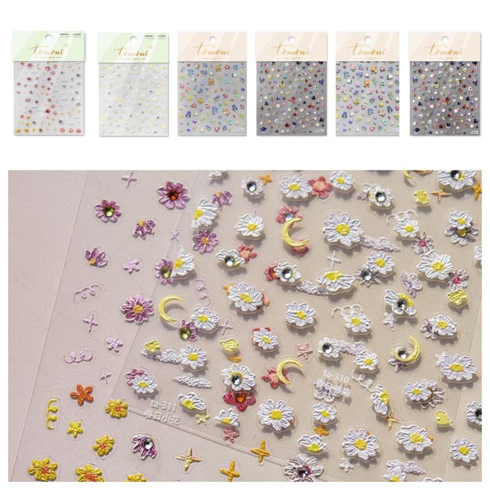

Leaves Flower Nail Decals Moon Star Flower Nail Decorations Sparkling Flower Nail Stickers Girls