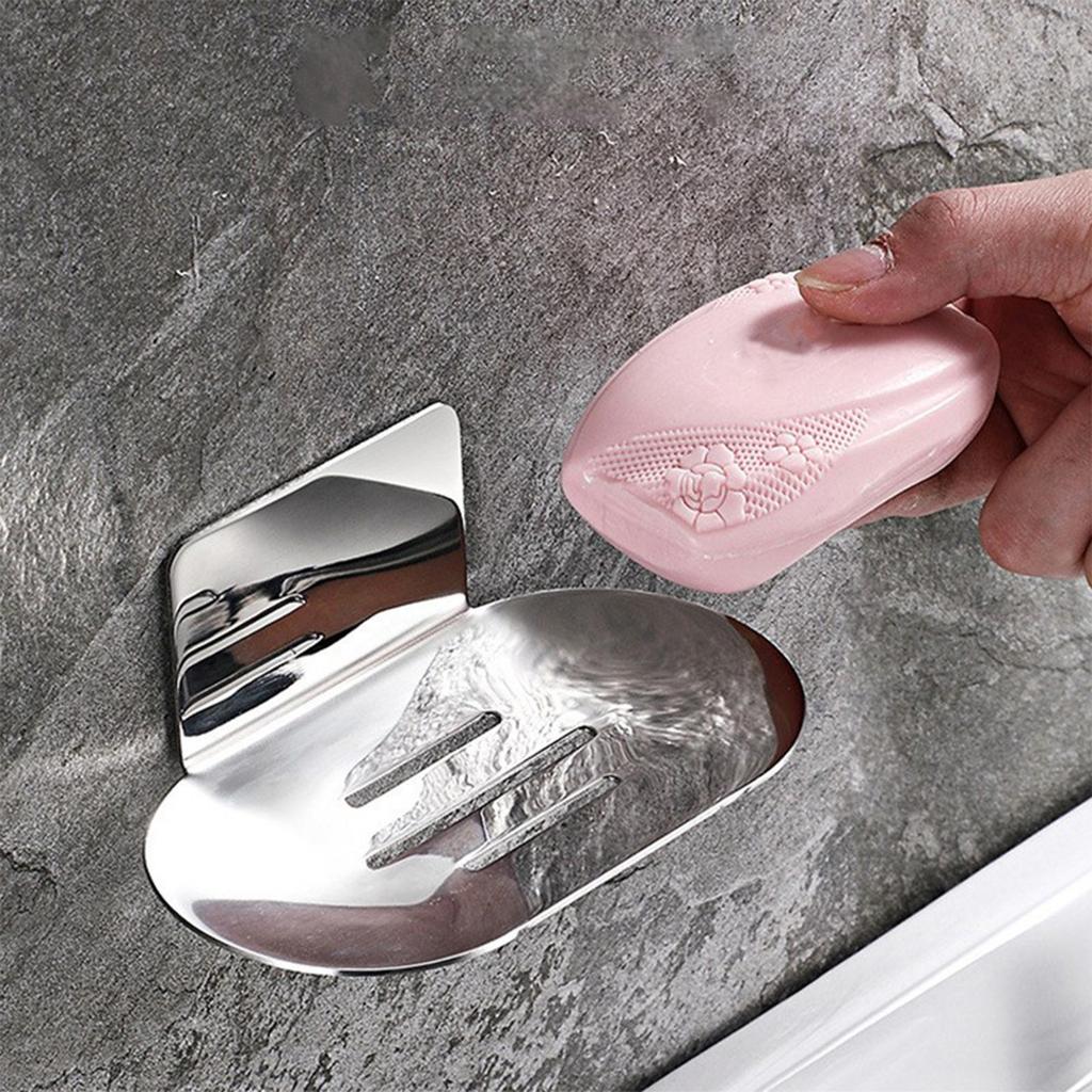 Non-punching Soap Dish, Stainless Steel Soap Rack, Nail-free Bathroom Hanging Rack, Bathroom Soap Box Soap.