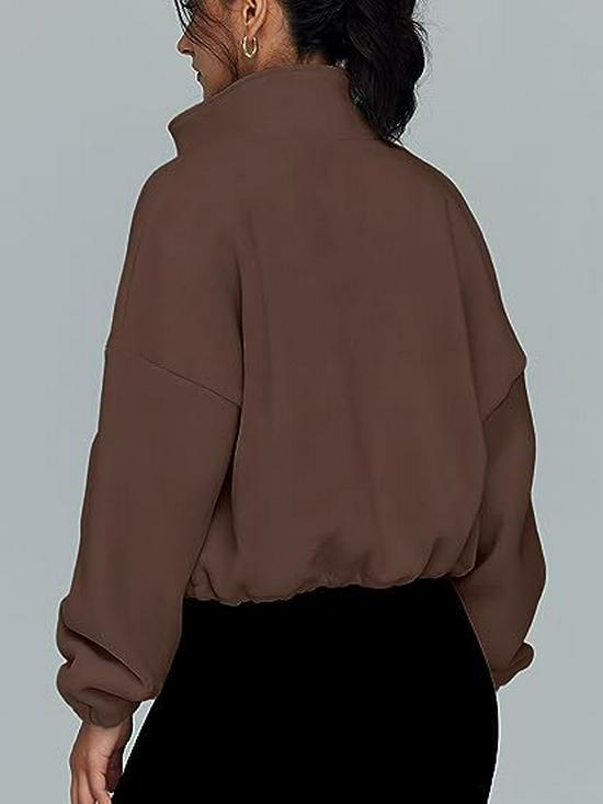 2025 European & American Women's Fleece-Lined Stand-Up Collar Sports Jacket