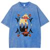 Cool Angel Demon Sheep T Shirts Unisex Washed Tees Men Women Short Sleeve T-shirts Cotton Streetwear T Shirts