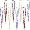 8 Pcs Autism Awareness Puzzle Printed Lanyard with Swivel Hook Autism Lanyard for ID Badges Key Chain for Asperger Awareness