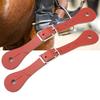 1 Pair Horse Riding Accessories   Genuine Leather Equestrian Spur Strap (Black)