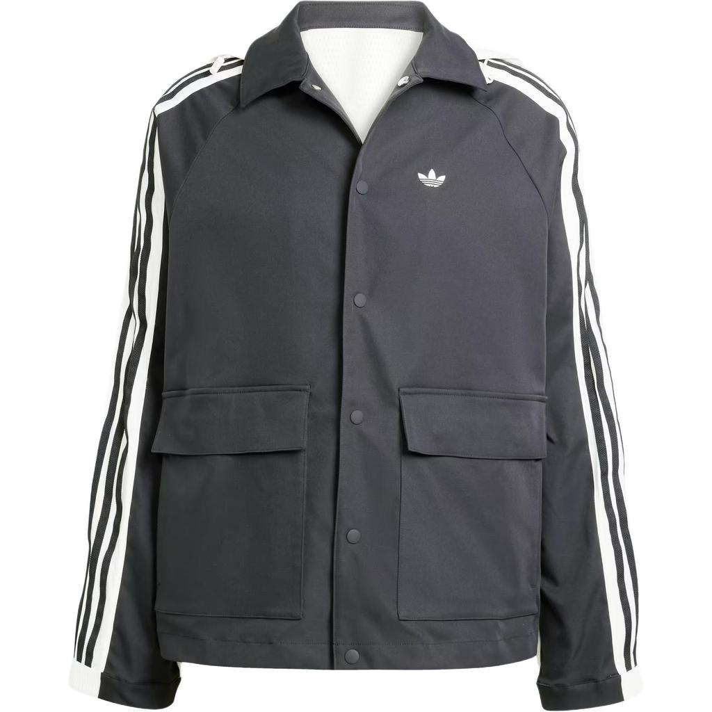 Adidas Originals Windbreaker Ss25 Logo Striped Long Sleeve Jacket Men Jacket Black KA3801