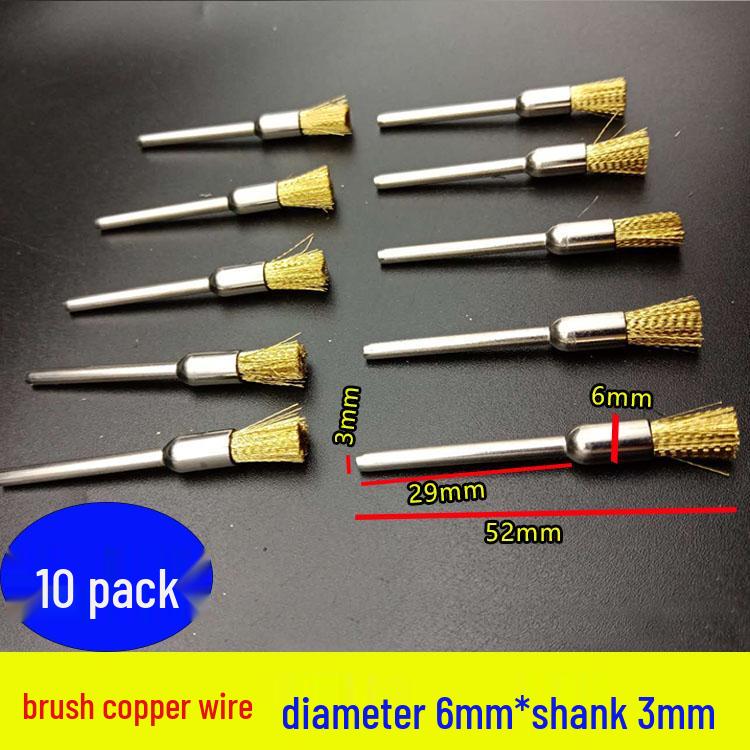 3mm T-Handle Electric Steel Wire Brush for Rust Removal - Copper & Nylon Brush Wheel for Metal Cleaning