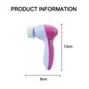 New Electric 5 IN 1 Electric Face Brush Facial Cleaning Device Cleansing Face Brush Facial Cleanser Tools DDXLS01