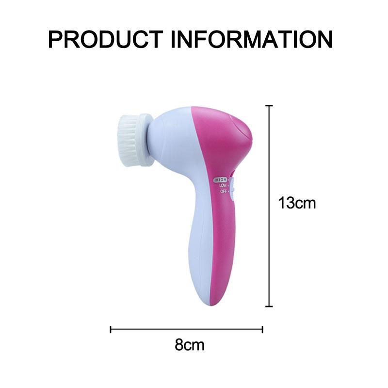 New Electric 5 IN 1 Electric Face Brush Facial Cleaning Device Cleansing Face Brush Facial Cleanser Tools DDXLS01