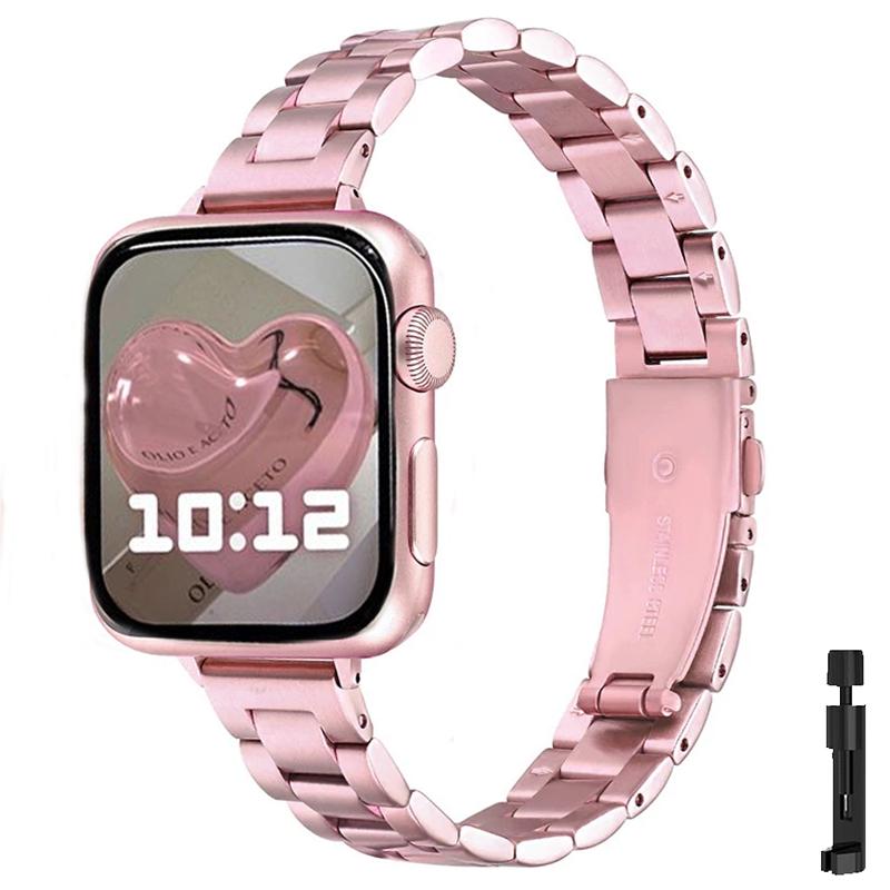 Классический браслет из нержавеющей стали для Apple Watch Band 6 7 8 9 SE 49 мм 41 мм 40 — фото 8