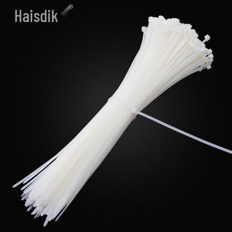 HASTYK White Nylon Self-Locking Cable Ties
