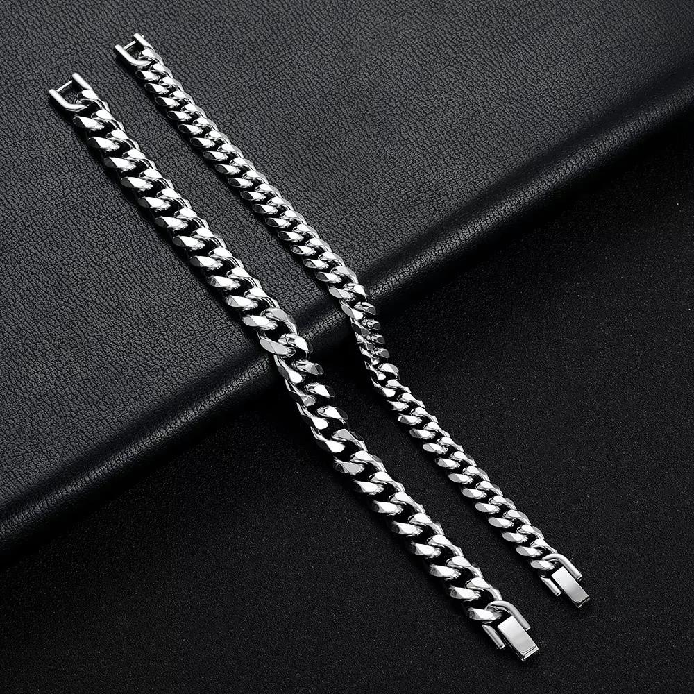 Elegant Cuban Chain Bracelets Stainless Steel Steel Link Bracelet Fashion Metal Hand Chains Gift