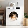 Søtt Dyre Vaskerom Dekal, Katt/Hund Sovende Statisk Klistremerke, Vanntett Vaskemaskin Dør Dekor for Hjem Leilighet