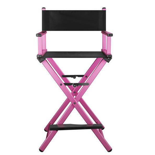 Foldable Aluminum Makeup Chair with Pillow, High Back, Outdoor Portable Hairdressing Chair