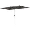 Double Sided Umbrella 451 X 264 Cm Sun Umbrella With Crank System 12 Metal Ribs Aluminum Mast Dark Gray