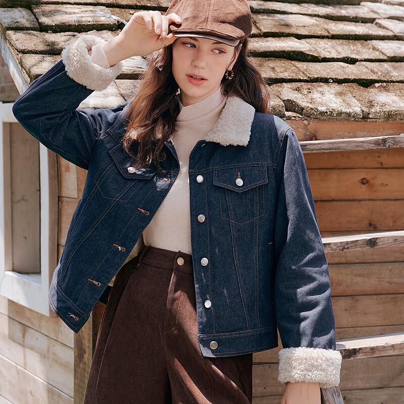 Betu Women's Color-block Faux Denim Padded Jacket 2510T28