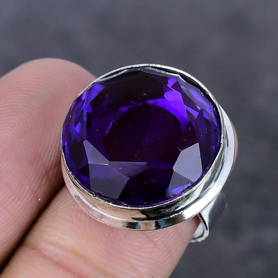 Amethyst Gemstone 925 Sterling Silver Jewelry Ring Size 7