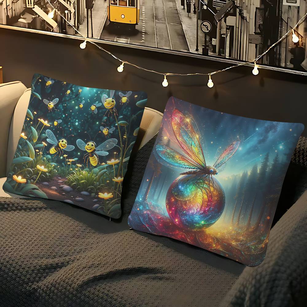 Cartoon F-Firefly Pillow Case Removable Washable Cushion Cover – All-Season Soft Linen
