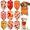 GorisPet Custom Fashion Bandana Dogs Summer Festival Printed Polyester Pet Towel Thanksgiving Triangle Turkey Pumpkin Maple