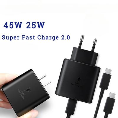 For Galaxy Charger 45w Typec Fast Chargeur S25 S24 S23 Ultra S22 + S20 Note 20 A54 A53 A55 A56 Tab S9 Carregador Adapter Usb C Cable