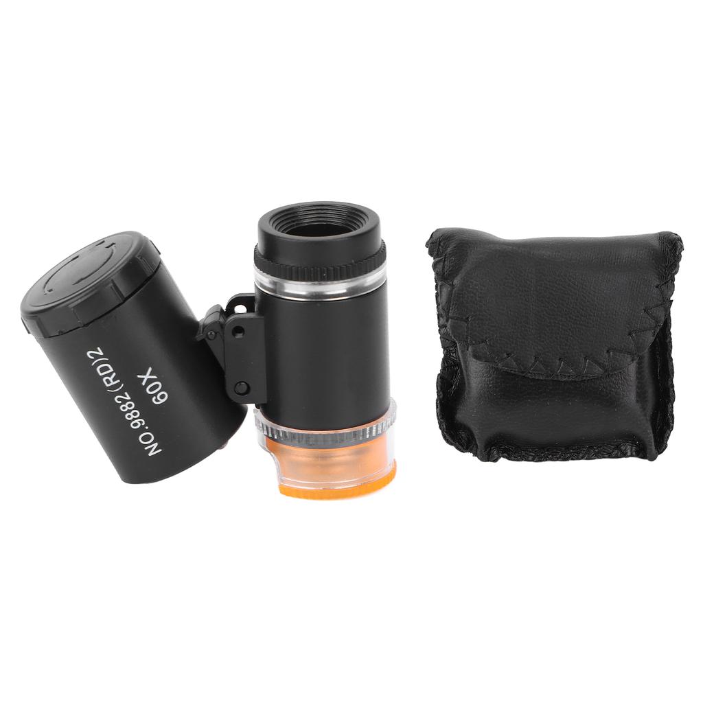 60X miniaturní zvětšovací lupa Přenosná pokladní lupa Detektor LED Light Pocket Microsc