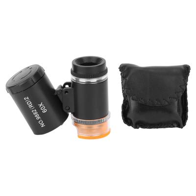 60X Mini Vergrößerungsglas Tragbar Schmuck Bargeld Vergrößerungsglas Detektor LED-Licht Tasche