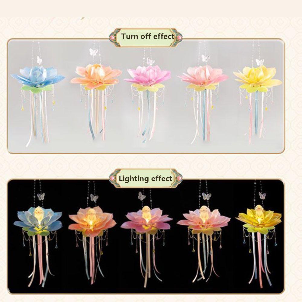Blossom Lotus Flower Lanterns Glowing Rabbit Lotus Lantern  Festival Gift