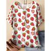 Fashion Women's Crew Neck Short Sleeve 3D Casual Color Printing Casual Short Sleeve Crew Neck T-Shirt