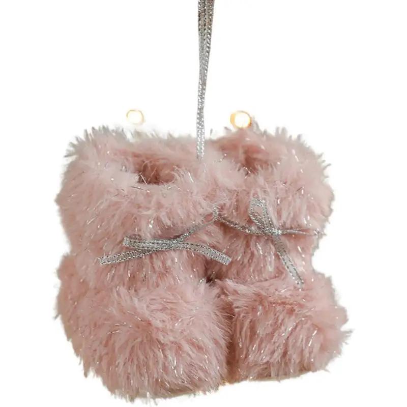 Small Winter Boots Ornaments for Christmas Tree Christmas Tree Ornaments Mini Tree Hanging Home Decor for Holiday Christmas Y3J5