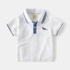 Children's Short-Sleeved T-Shirt with Color Matching, Summer Kidsren's Clothing, Boys' Polo Shirt Top, Baby Boy's Lapel Embroidered Casual Clothes