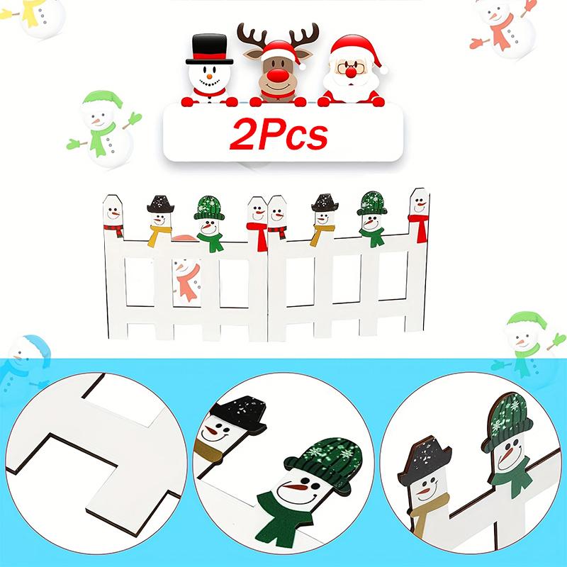 2ΤΜΧ Φράχτης Δέντρου Πάρτι Διακόσμηση Δέντρου Διακόσμηση Αυλής Φεστιβάλ Χριστούγεννα Ξύλινος Φράχτης 30 * 30εκ