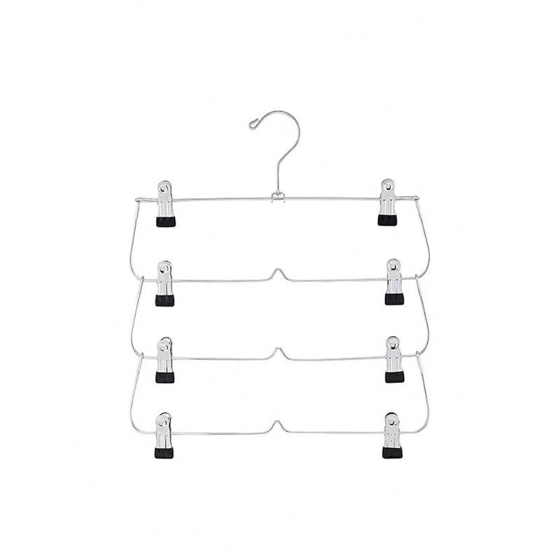 Multi-functional Foldable Multi-layer Trouser Rack, Pants Drying Rack, Home Use, Anti-slip, No Trace Wardrobe Storage Black 4-layer-1PC разноцветный