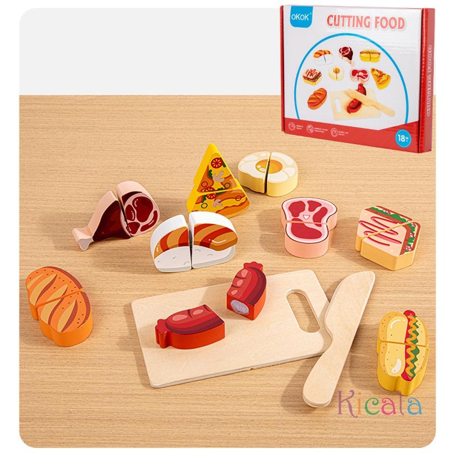 Drewniany Zestaw Zabawkowy do Kuchni Symulacja Krojenia Owoców Jedzenie Gra Rzepy Zestaw Kuchenny Zabawka Edukacyjna Montessori Dla Chłopców Dziewczynek