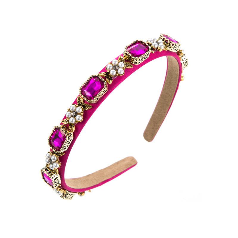 

Повязка на голову с женскими краями, аксессуары для волос со стразами и жемчугом, простая заколка в стиле ретро, ​​тонкая