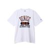 Champion Modern Short Sleeve Short Crew Relax Graphic Reverse Short Sleeve White T-Shirt, Sleeves, Neck, 100% Cotton, USA, 9.4oz, Fit, Print, Weave(R)