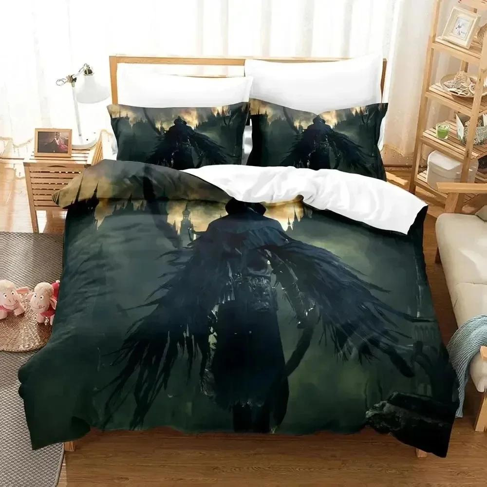Luxury New 3D Print Game Lady Maria Bloodborne Bedding Set Duvet Cover Bed Set Quilt Cover Pillowcase king Queen Size Boys Adult