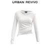 UR 2025 Women's Irregular Lace Off-Shoulder T-Shirt