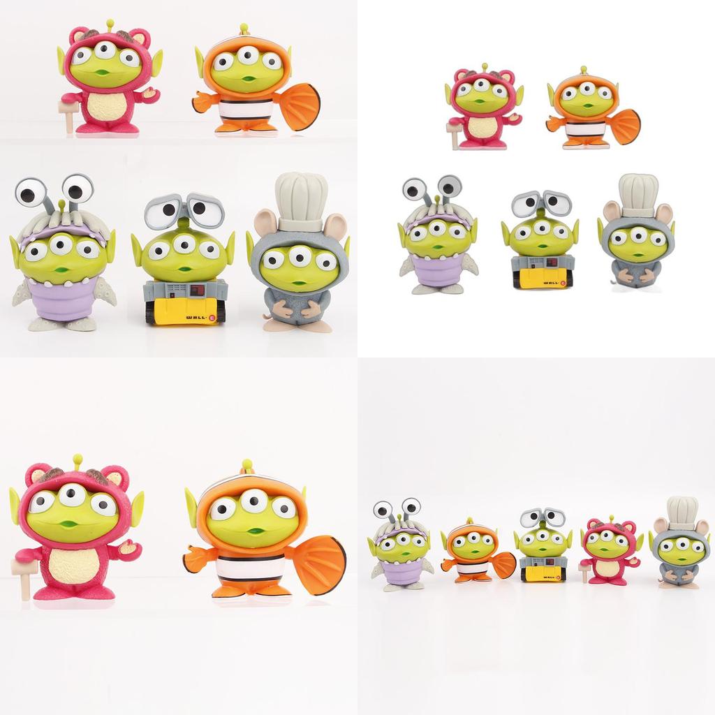 Adorable Three-eyed Alien Figurine In Various Character Costumes Fun Collectible