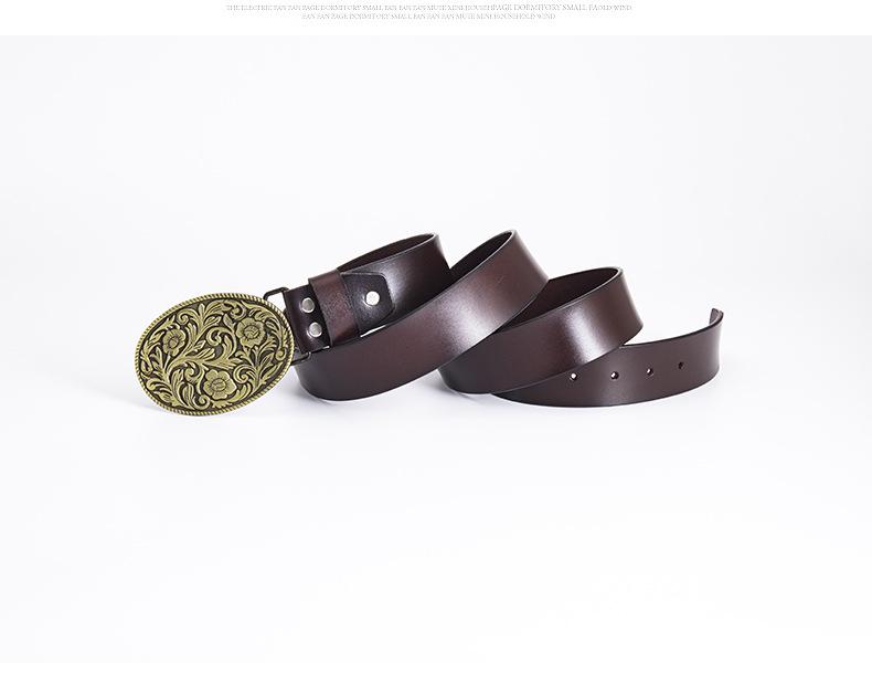 Lycoris Radiata Gentlemen's Leather Waistband - Whole Piece Cowhide Trousers Belt