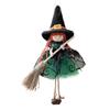 Halloween Witch Prop Tree Ornament with Broom for Seasonal Hanging Home Decoration Cloth Size 20 by 12 Centimeters