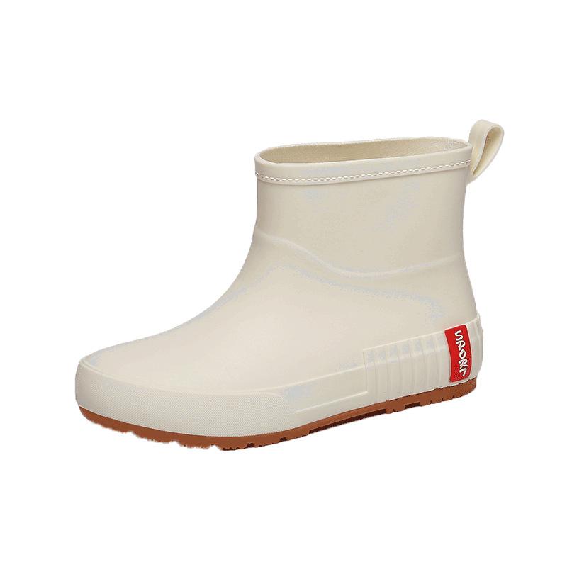 

Solid color versatile rain shoes women s medium tube overshoes wear-resistant work rain boots waterproof and non-slip shopping kitchen wear 40