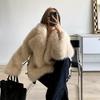 2025 Winter Women's Faux Fur Coat with Thickened Warmth and Suit Collar in European and American Style