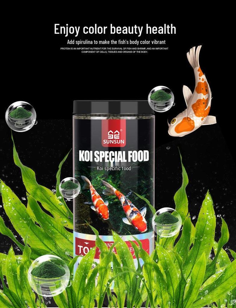 Color Enhancing Fish Food for Koi, Goldfish, and Tropical Ornamental Fish